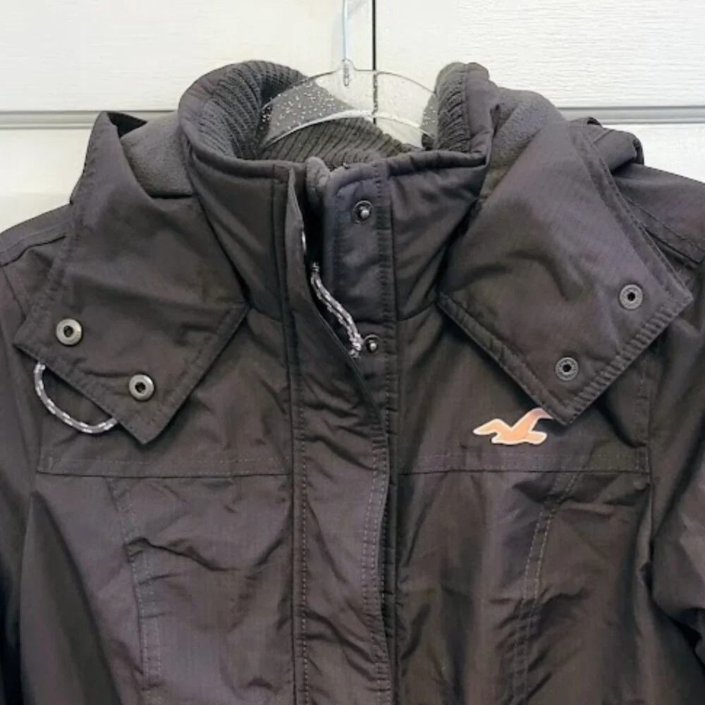 Hollister All Weather Charcoal/Salmon Jacket Women's Size Small - Picture 2 of 5